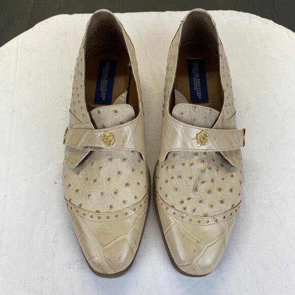 Giorgio Brutini Dress Shoes Men 9.5M Genuine  Ostrich Leather Loafers,Vintage main image 14